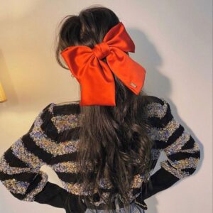 orange silk bow